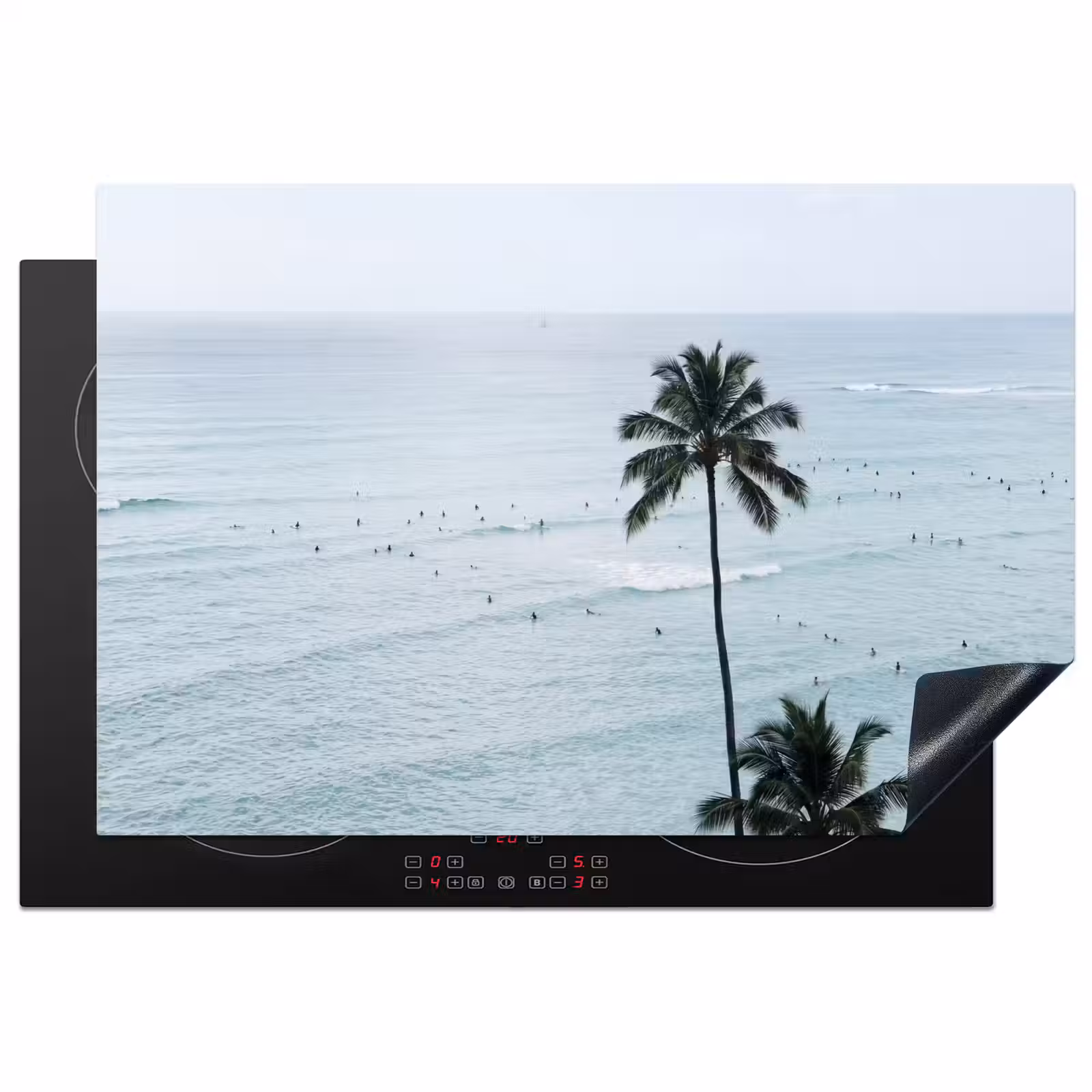 Inductie beschermer - Oceaan - Palmbomen - Surfers — 1