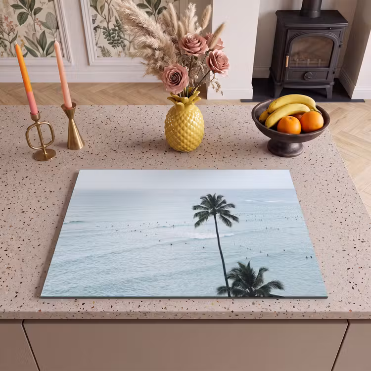 Inductie beschermer - Oceaan - Palmbomen - Surfers — 2