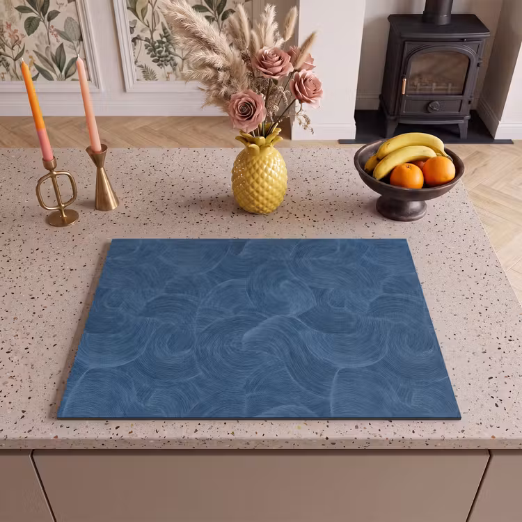 Inductie beschermer - Golven - Textuur - Patroon - Blauw — 2