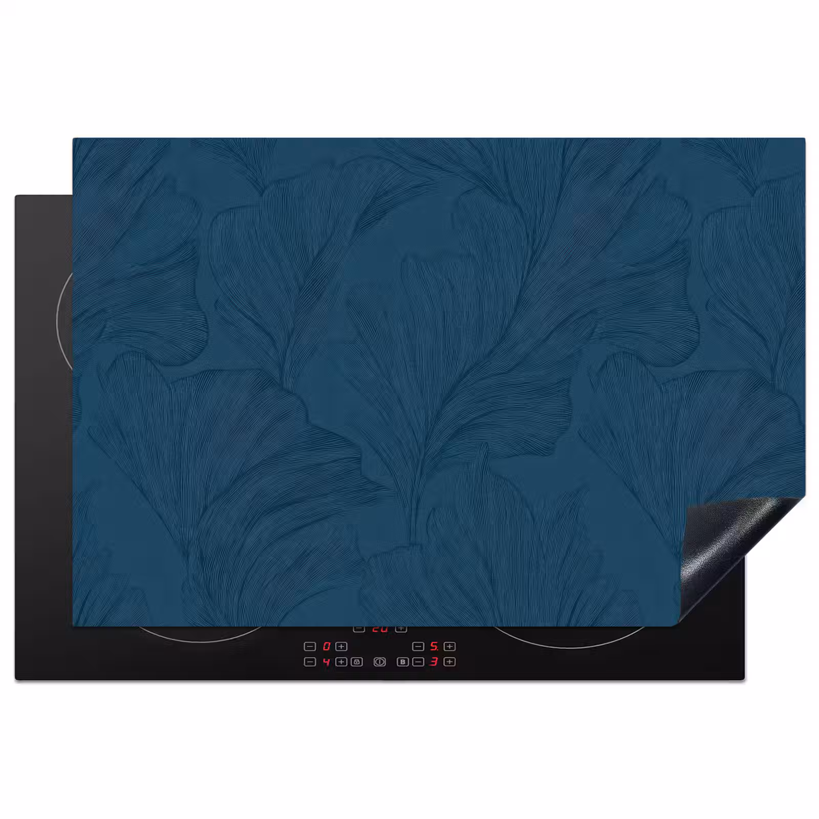Inductie beschermer - Abstract - Patroon - Donkerblauw - Elegant — 1