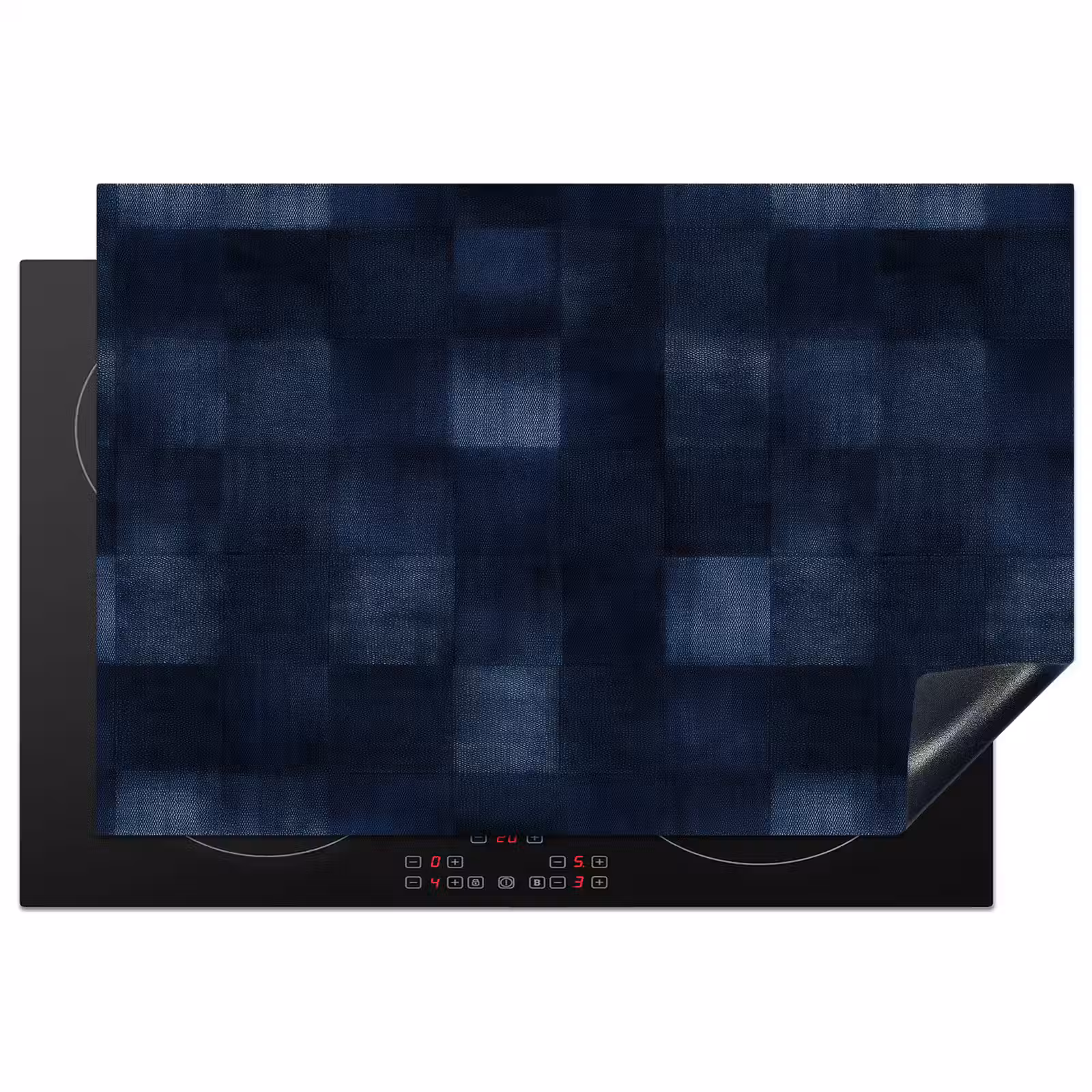 Inductie beschermer - Patroon - Ruit - Marineblauw — 1