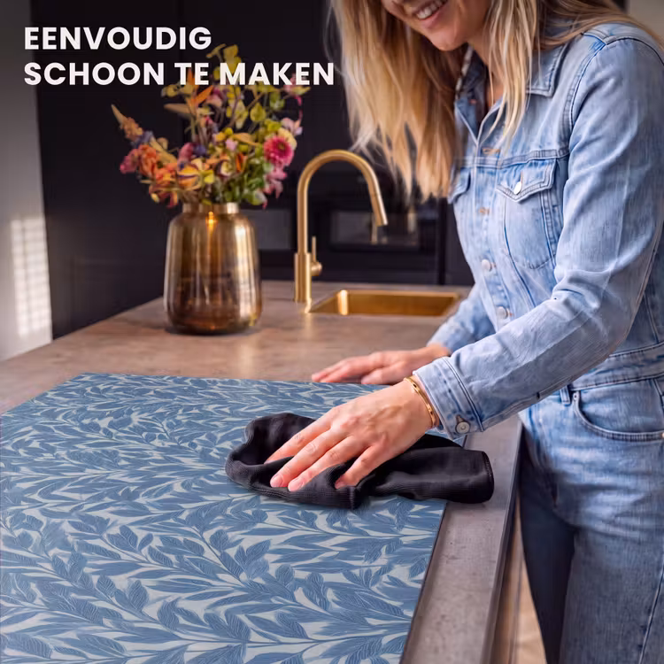 Inductie beschermer - Bladeren - Klassiek - Patroon - Donkerblauw - Vintage — 6