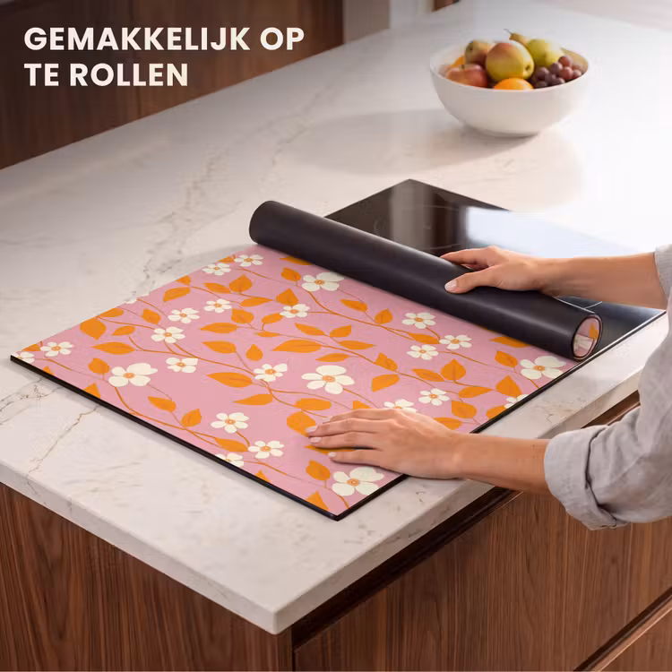Inductie beschermer - Bloemen - Patroon - Oranje — 7