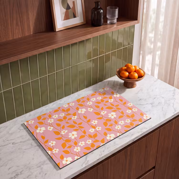 Inductie beschermer - Bloemen - Patroon - Oranje — 8