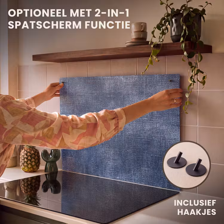 Inductie beschermer - Linnen - Textuur - Patroon - Denim - Rustiek — 10