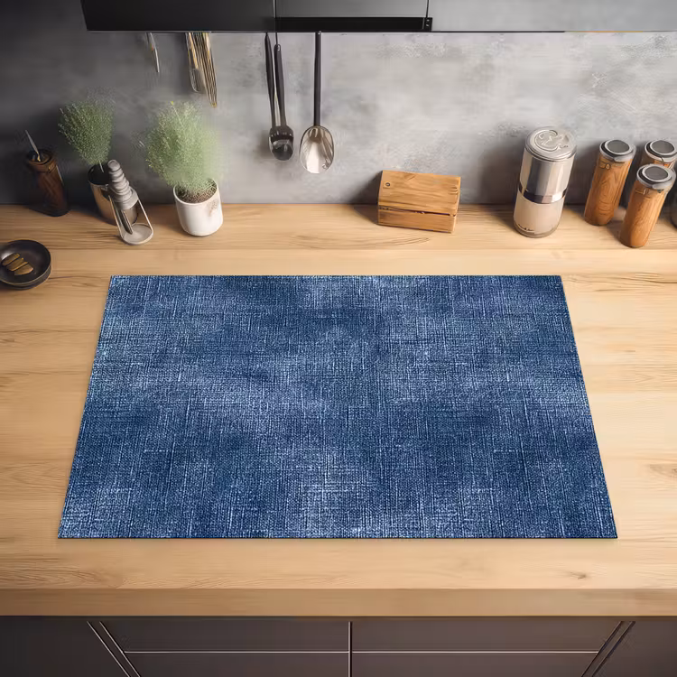 Inductie beschermer - Linnen - Textuur - Patroon - Denim - Rustiek — 5