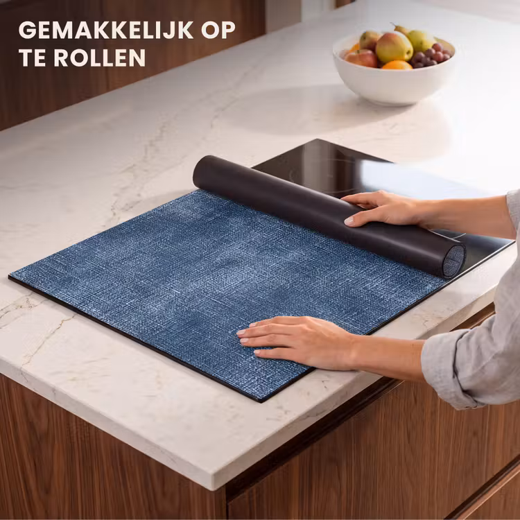 Inductie beschermer - Linnen - Textuur - Patroon - Denim - Rustiek — 7