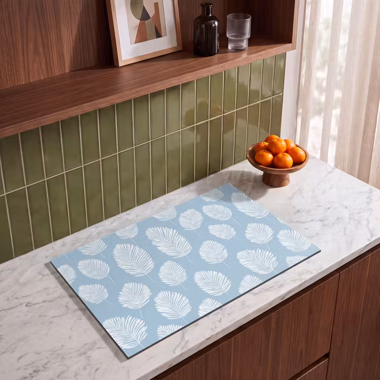 Inductie beschermer - Palmbladeren - Naadloos - Patroon - Pastelblauw — 8