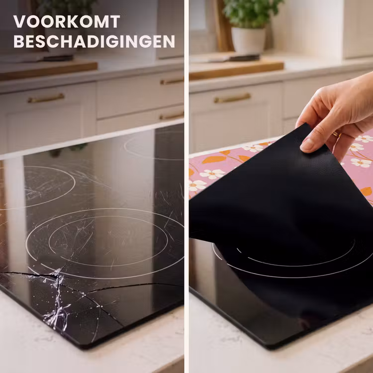 Inductie beschermer - Bloemen - Patroon - Oranje — 3