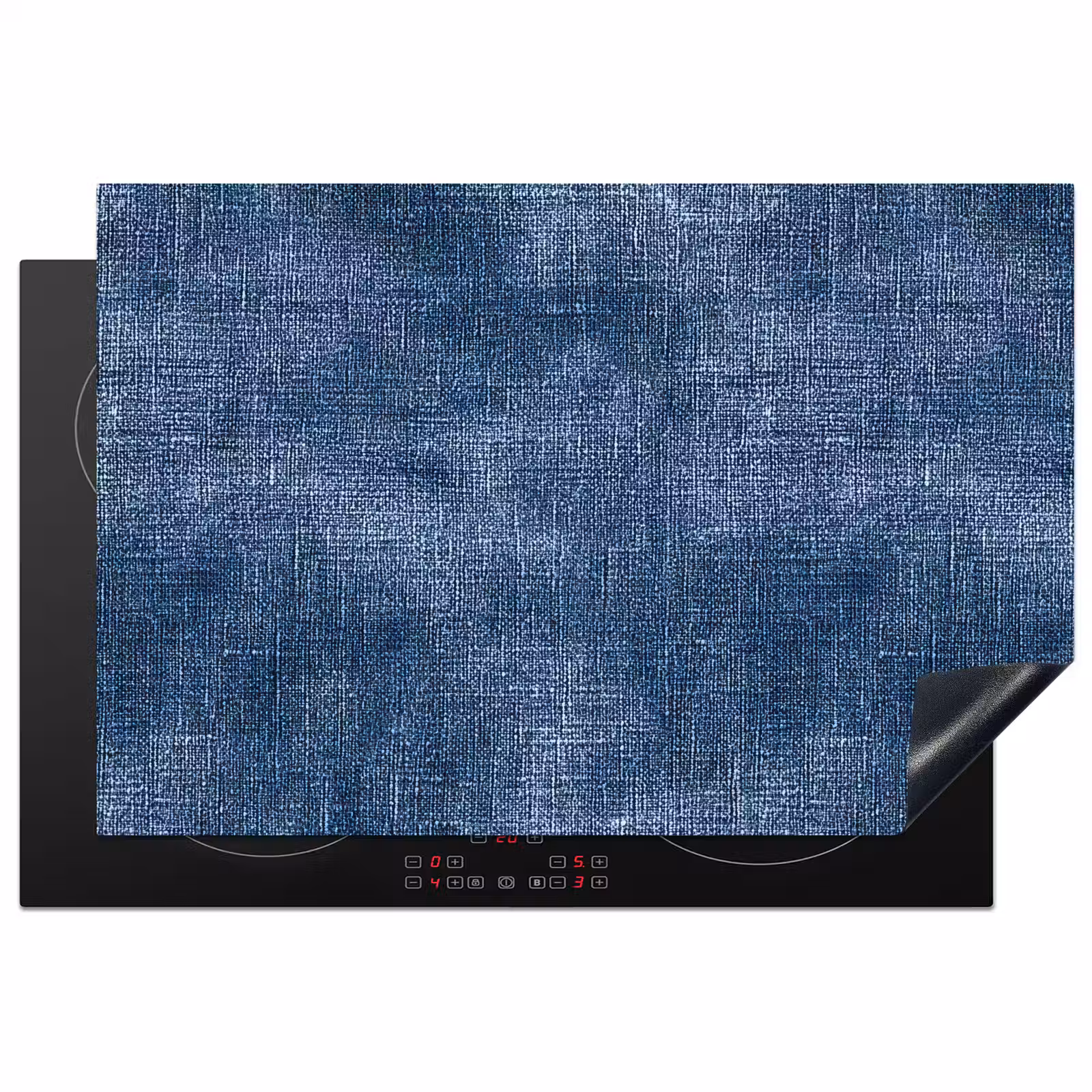 Inductie beschermer - Linnen - Textuur - Patroon - Denim - Rustiek — 1