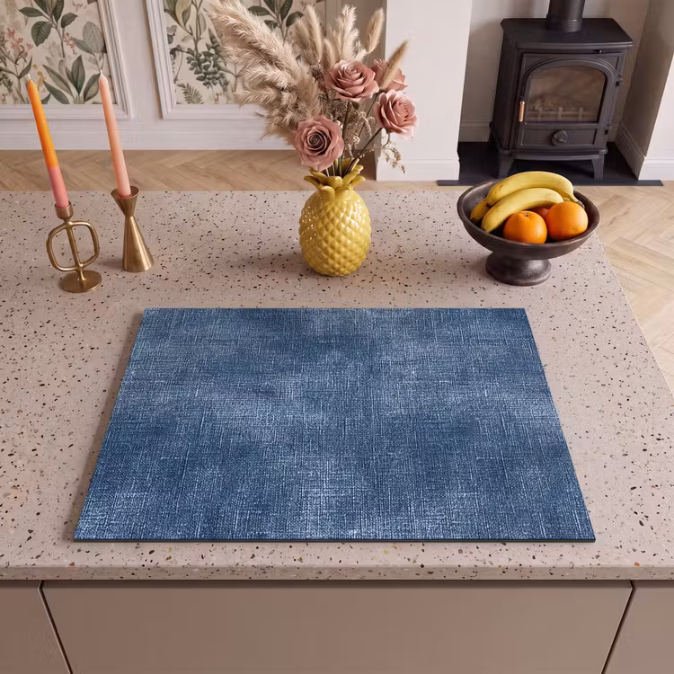 Inductie beschermer - Linnen - Textuur - Patroon - Denim - Rustiek — 2