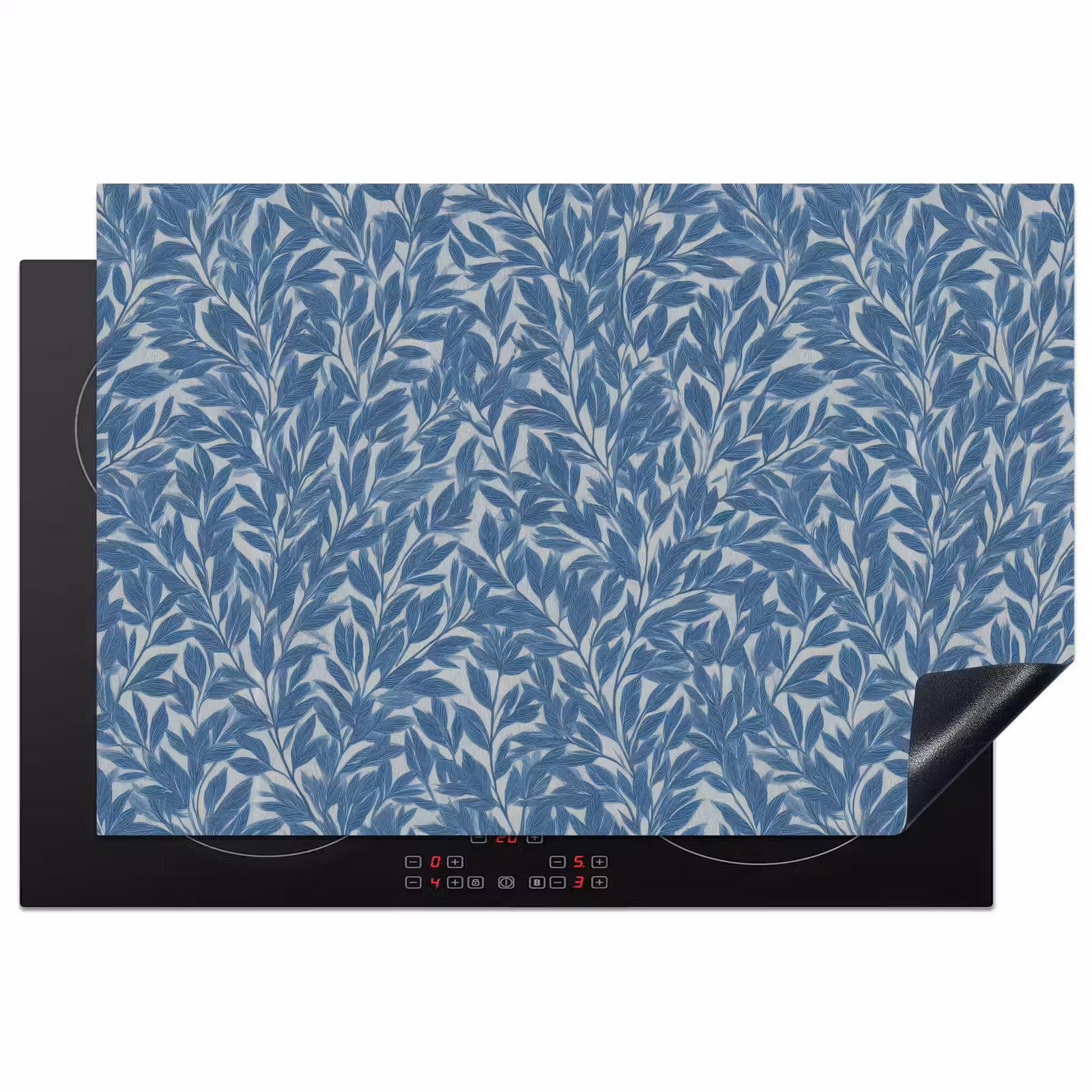 Inductie beschermer - Bladeren - Klassiek - Patroon - Donkerblauw - Vintage — 1