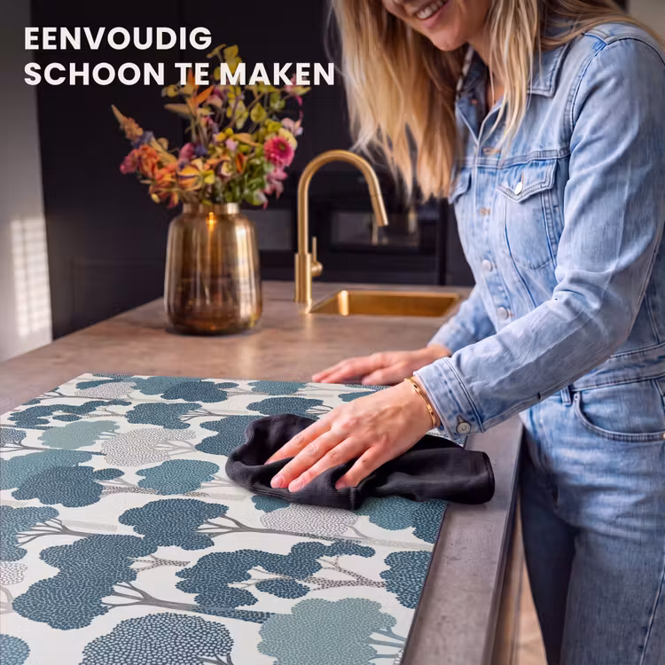 Inductie beschermer - Modern - Bomen - Bos - Patroon - Blauw — 6
