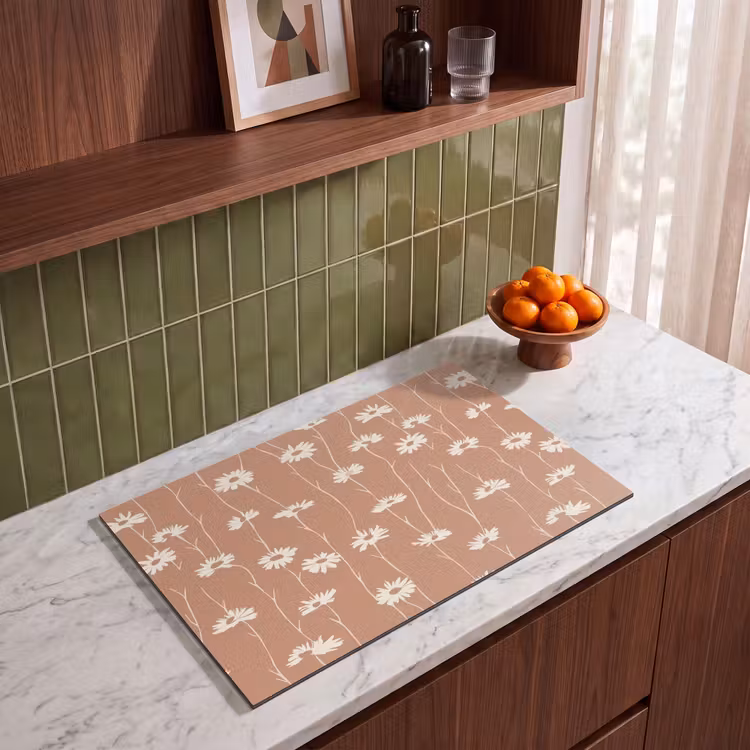 Inductie beschermer - Madeliefjes - Subtiel - Terracotta — 8
