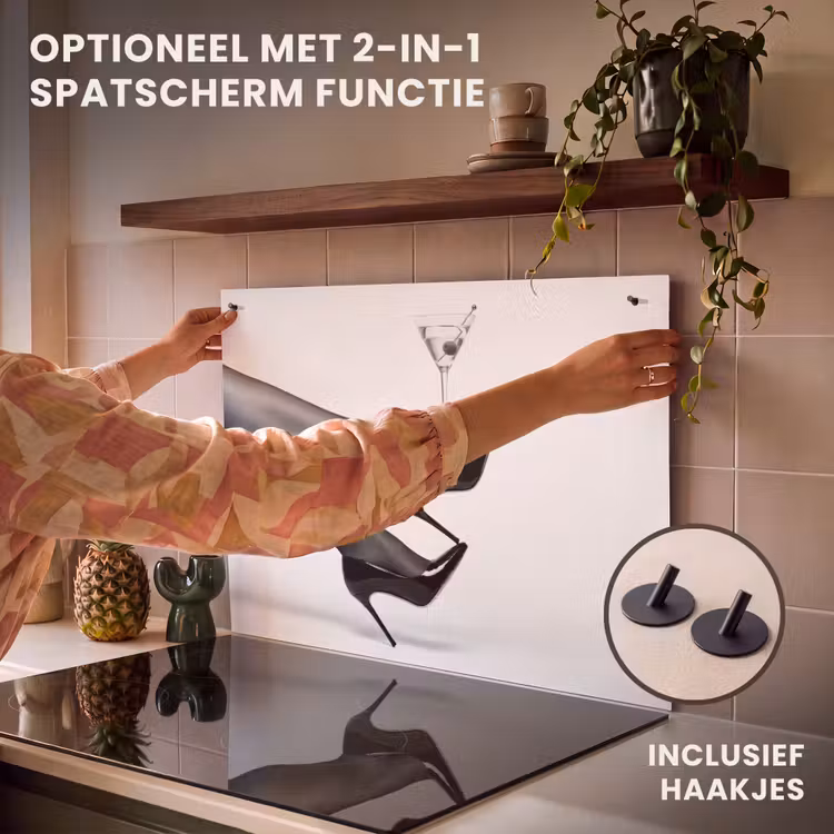Inductie beschermer - Benen - Hakken - Glas - Zwart - Wit - Speels — 10
