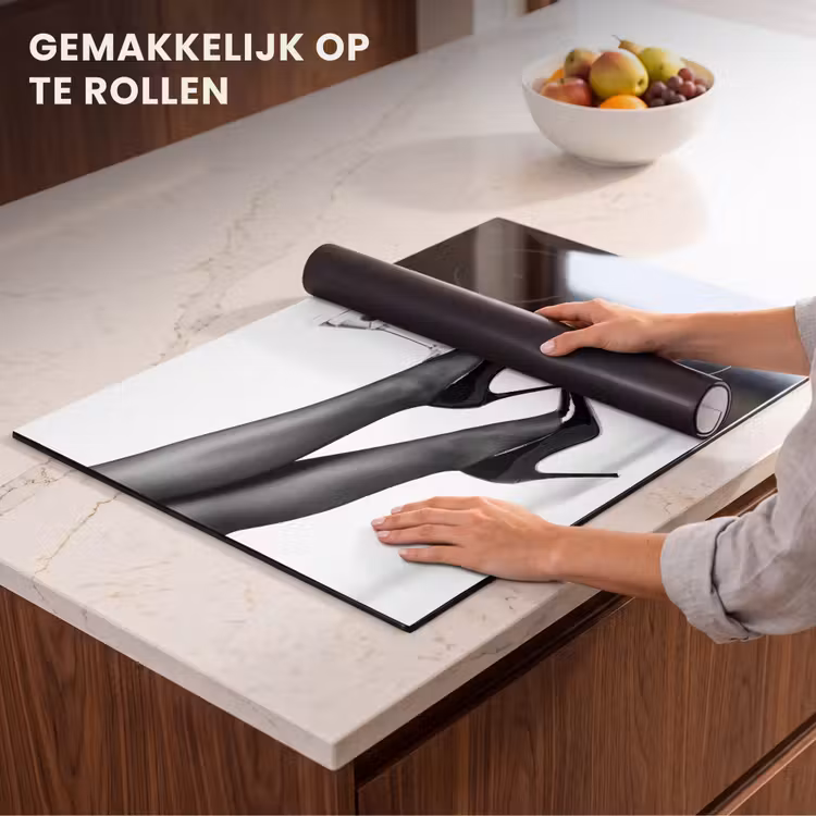 Inductie beschermer - Benen - Hakken - Glas - Zwart - Wit - Speels — 7