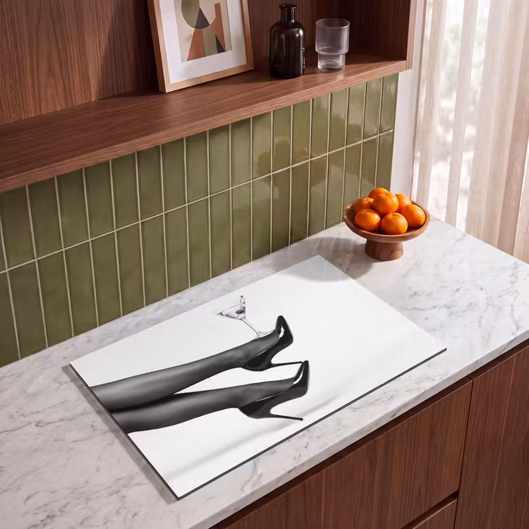 Inductie beschermer - Benen - Hakken - Glas - Zwart - Wit - Speels — 8