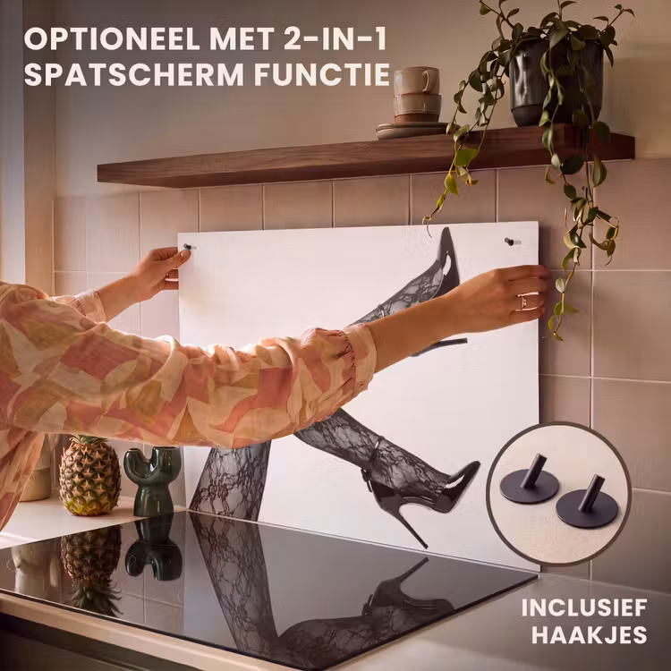 Inductie beschermer - Benen - Kant - Hakken - Zwart - Wit - Uitdagend — 10