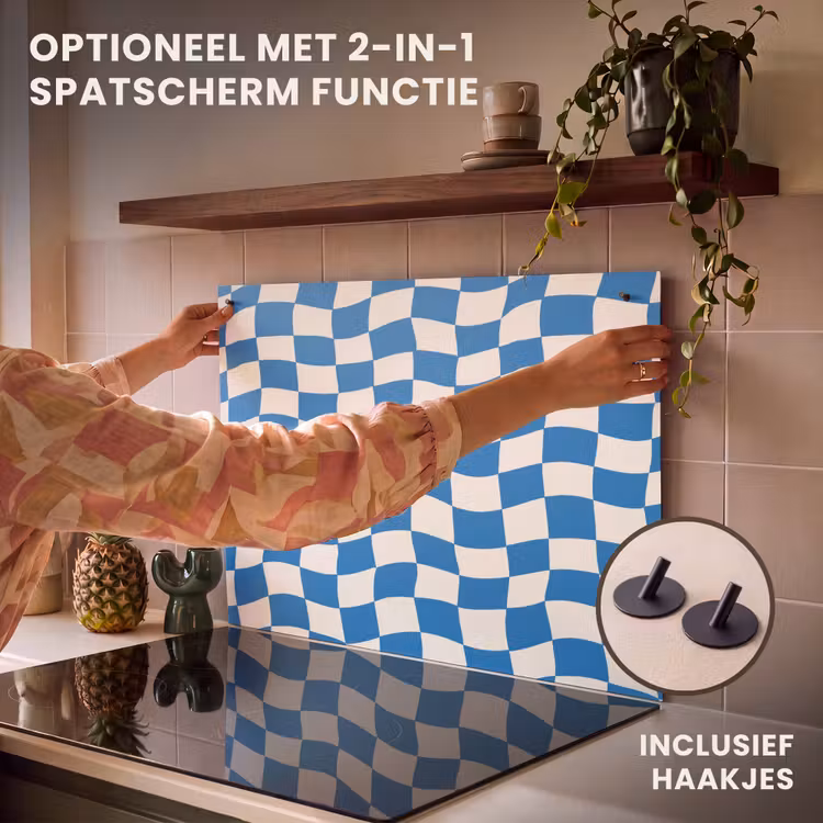 Inductie beschermer - Golvend - Patroon - Blauw — 10