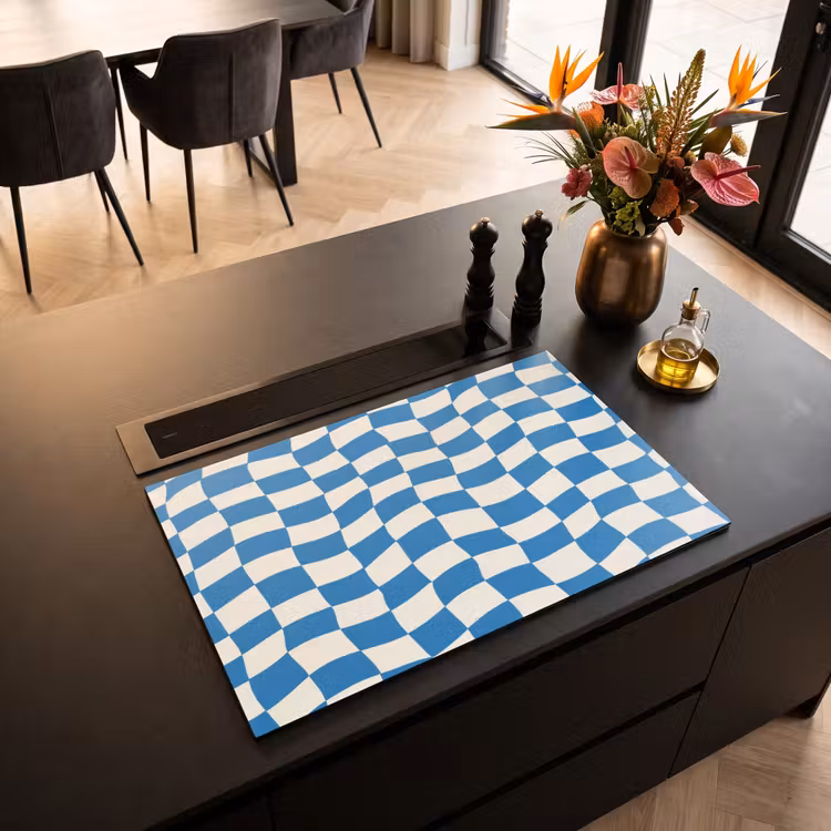 Inductie beschermer - Golvend - Patroon - Blauw — 5