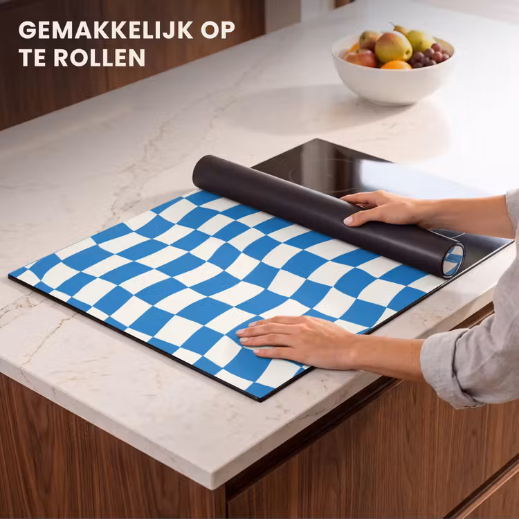 Inductie beschermer - Golvend - Patroon - Blauw — 7