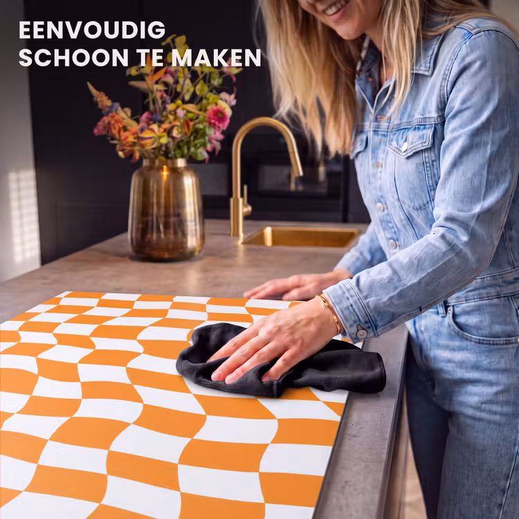 Inductie beschermer - Golvend - Patroon - Oranje — 6