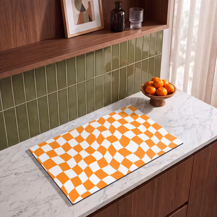 Inductie beschermer - Golvend - Patroon - Oranje — 8