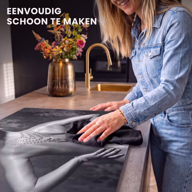 Inductie beschermer - Rug - Ketting - Portret - Zwart - Wit - Glamour — 6