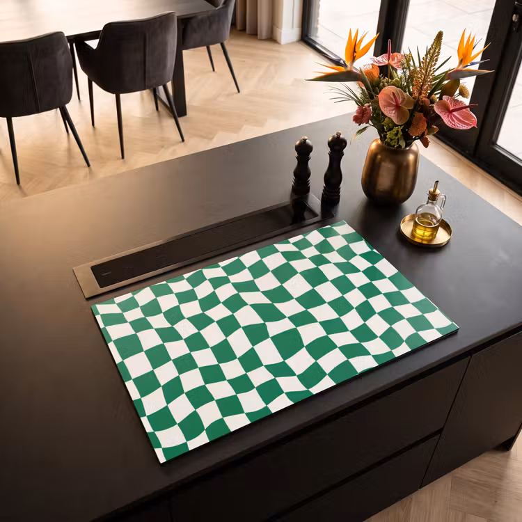 Inductie beschermer - Schaakbord - Golvend - Groen — 5
