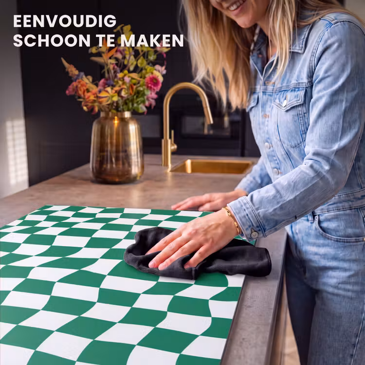 Inductie beschermer - Schaakbord - Golvend - Groen — 6