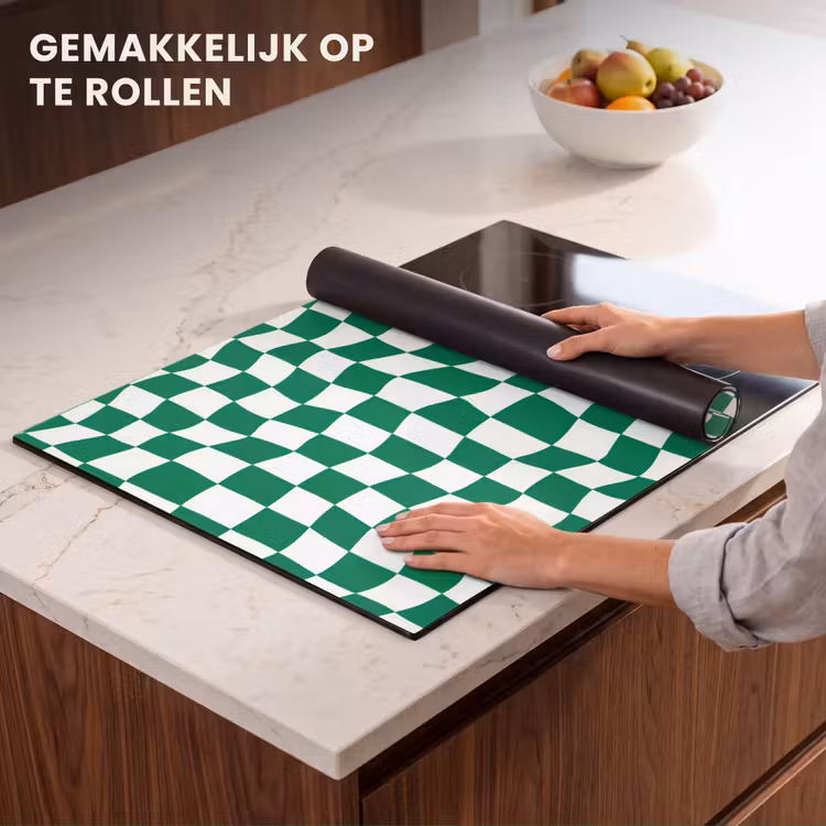 Inductie beschermer - Schaakbord - Golvend - Groen — 7