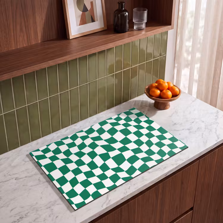 Inductie beschermer - Schaakbord - Golvend - Groen — 8