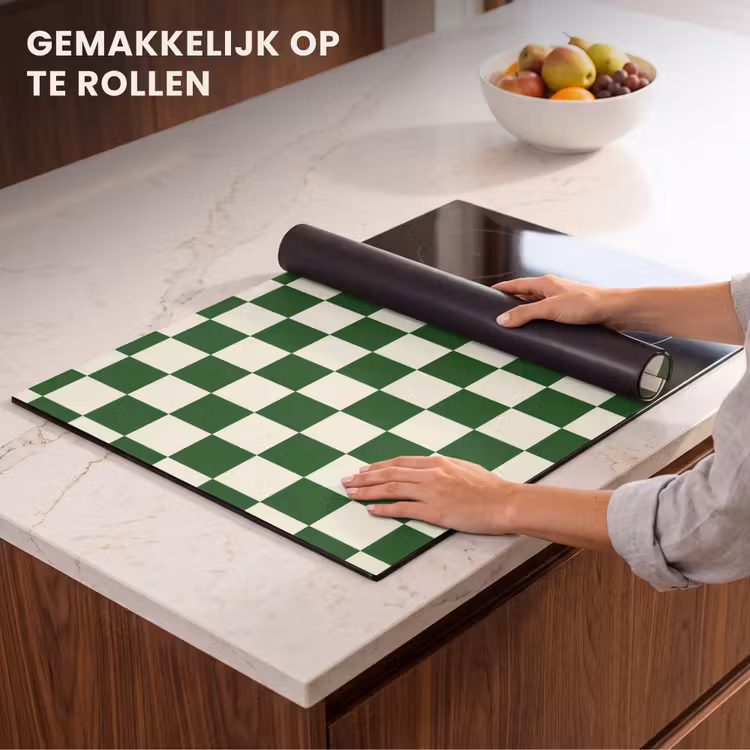 Inductie beschermer - Schaakbord - Patroon - Groen — 7
