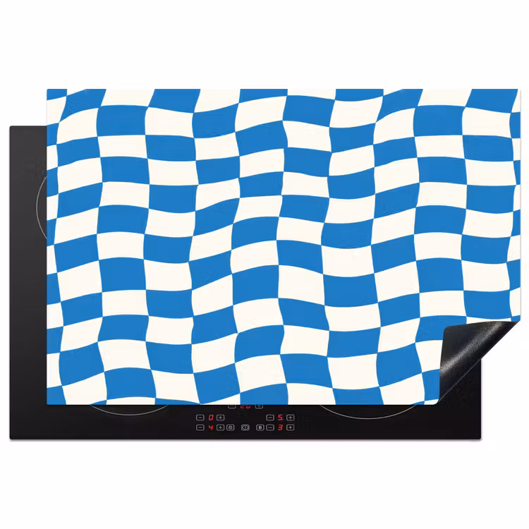 Inductie beschermer - Golvend - Patroon - Blauw — 1
