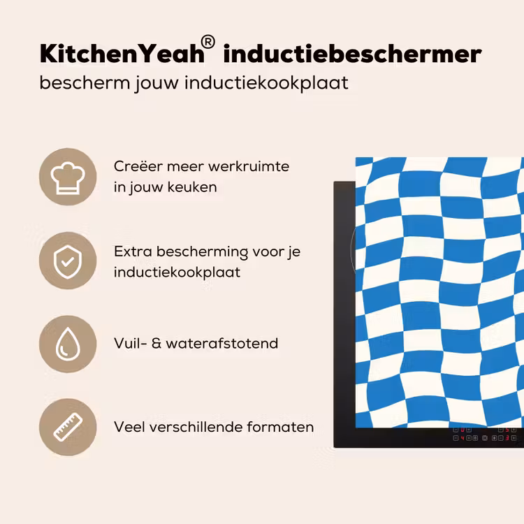 Inductie beschermer - Golvend - Patroon - Blauw — 4