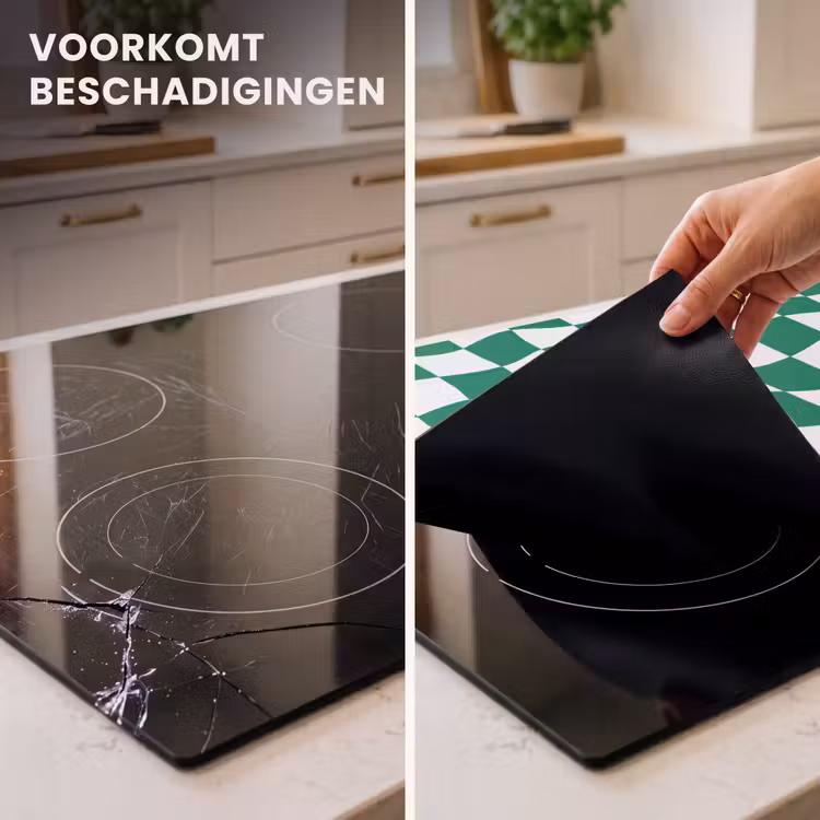 Inductie beschermer - Schaakbord - Golvend - Groen — 3