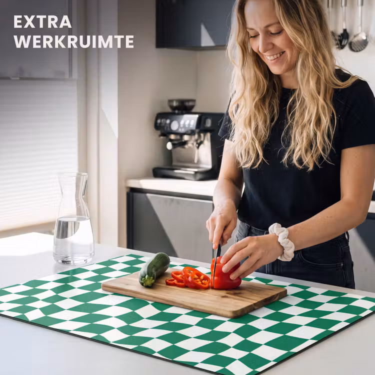 Inductie beschermer - Schaakbord - Golvend - Groen — 4