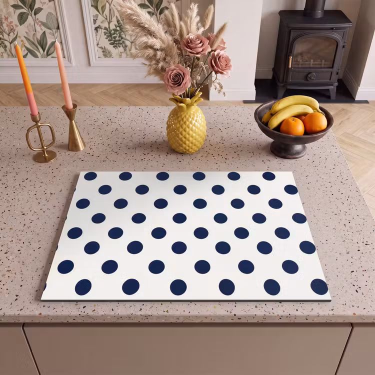 Inductie beschermer - Klassiek - Stippen - Blauw — 2