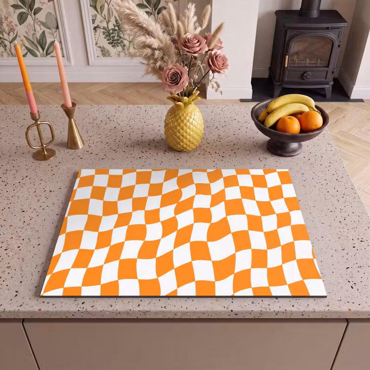 Inductie beschermer - Golvend - Patroon - Oranje — 2