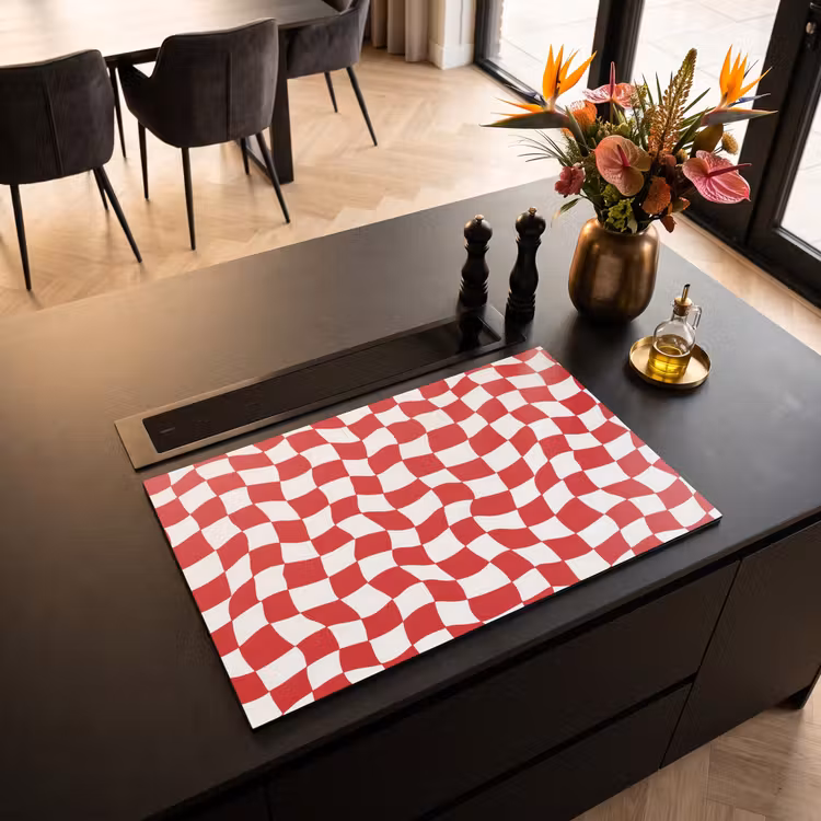 Inductie beschermer - Golvend - Patroon - Rood — 5