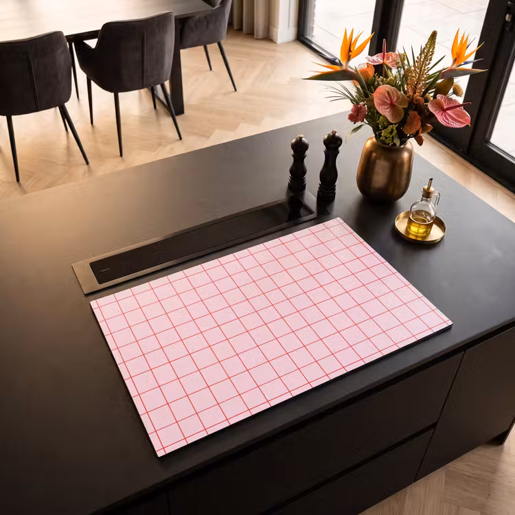 Inductie beschermer - Raster - Patroon - Roze — 5