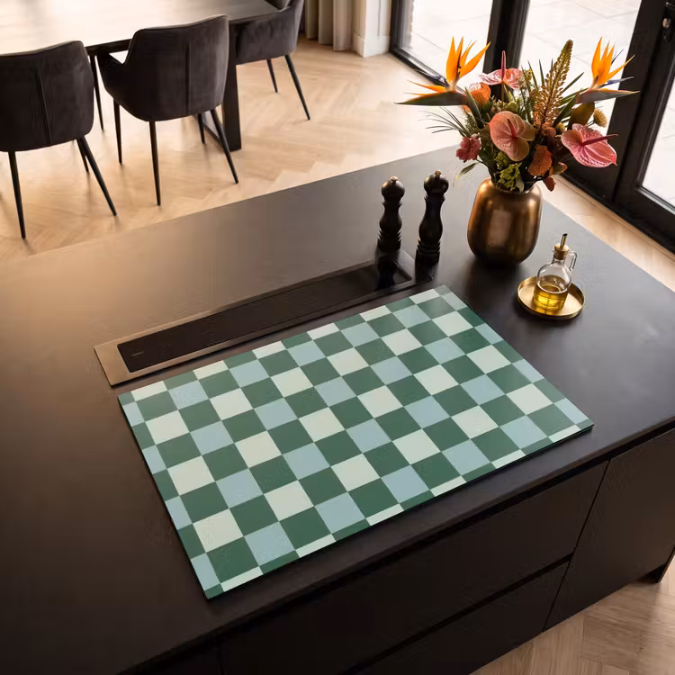 Inductie beschermer - Schaakbord - Klassiek - Groen — 5