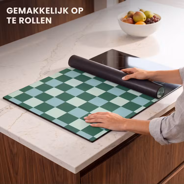 Inductie beschermer - Schaakbord - Klassiek - Groen — 7