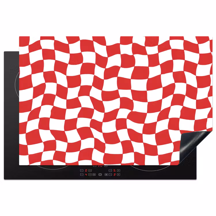 Inductie beschermer - Golvend - Patroon - Rood — 1