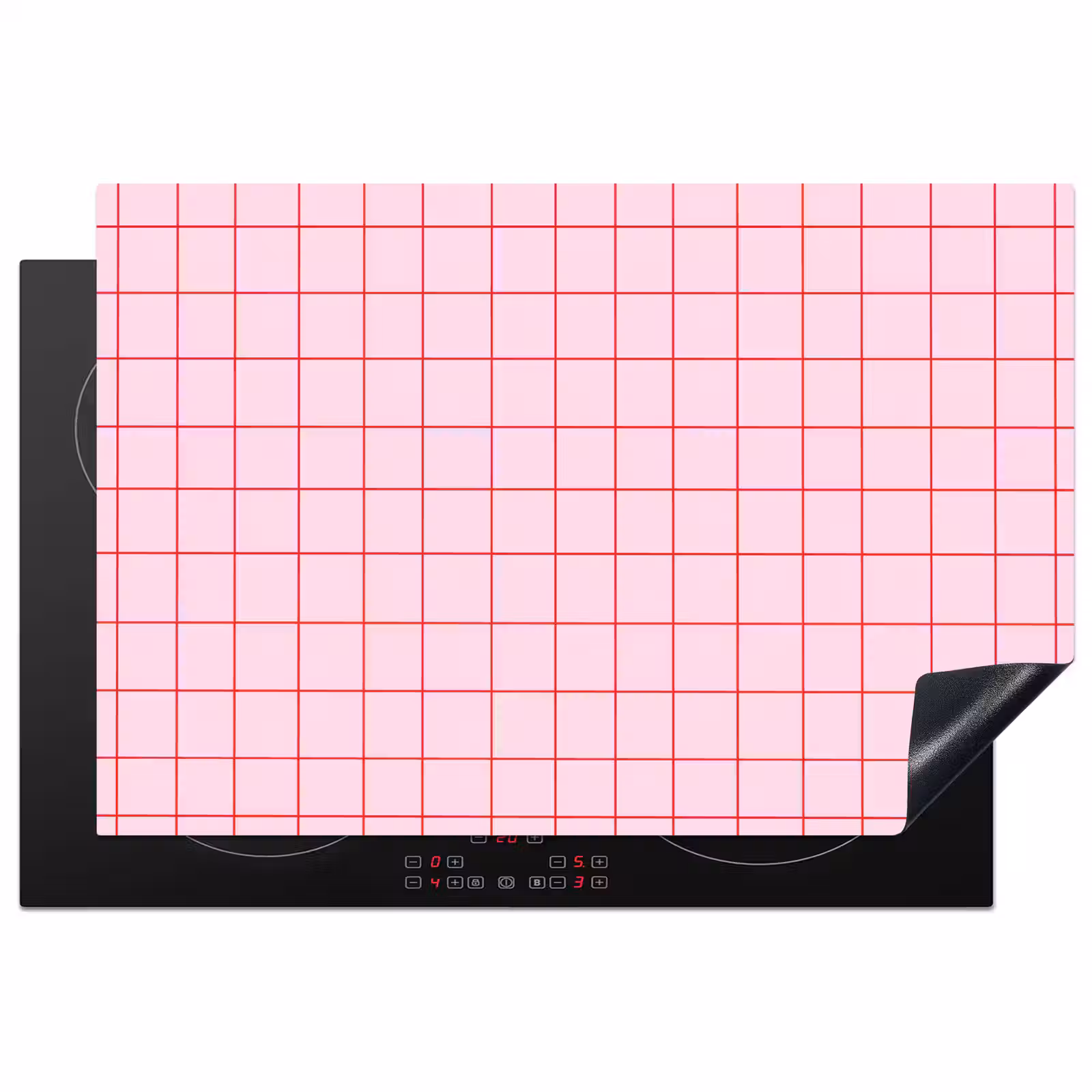 Inductie beschermer - Raster - Patroon - Roze — 1