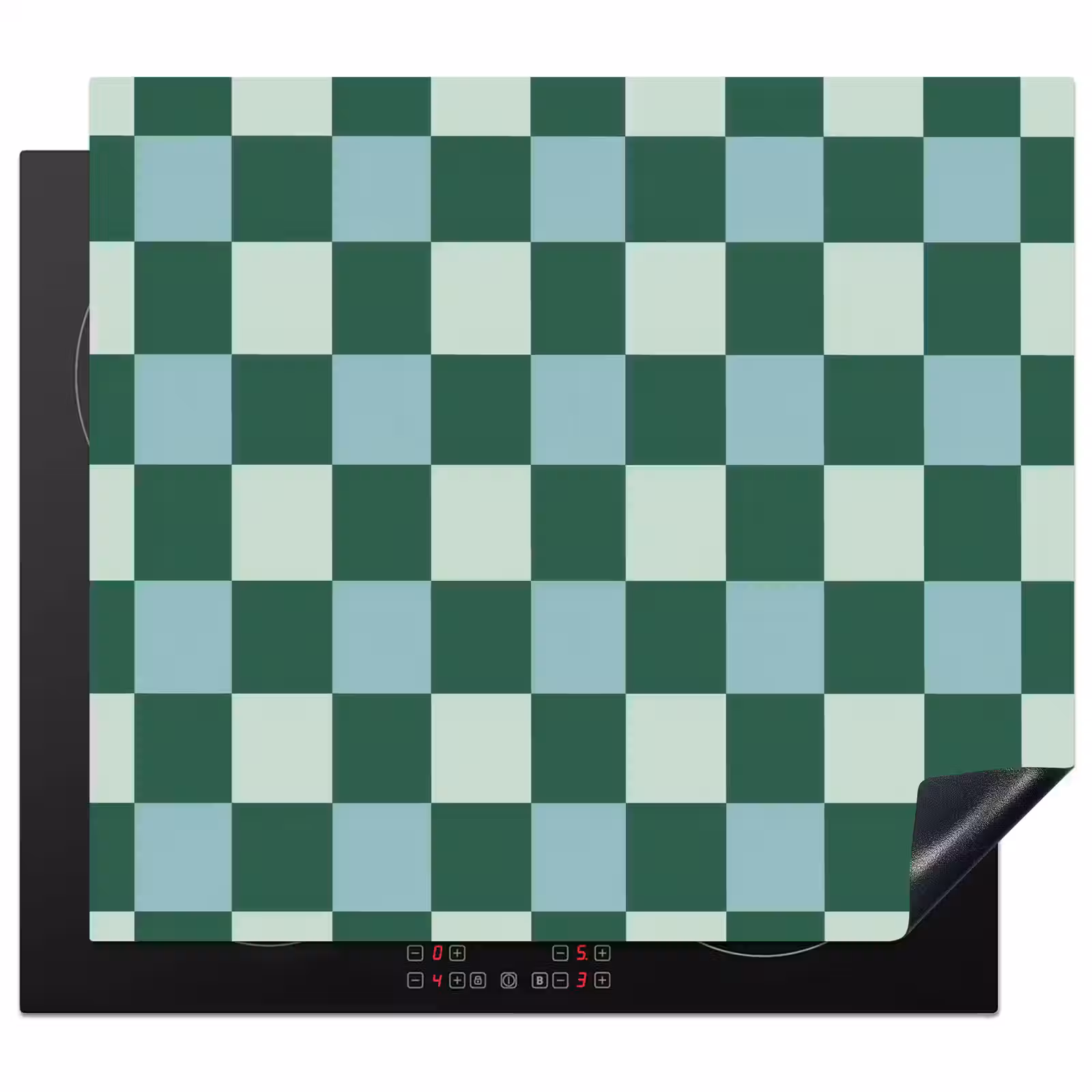 Inductie beschermer - Schaakbord - Klassiek - Groen — 1