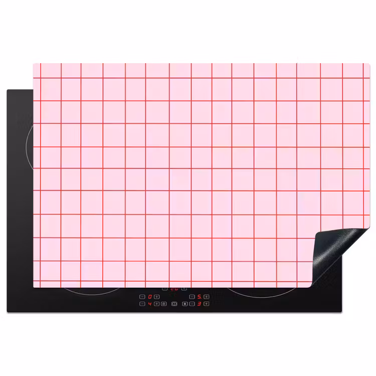 Inductie beschermer - Raster - Patroon - Roze — 1