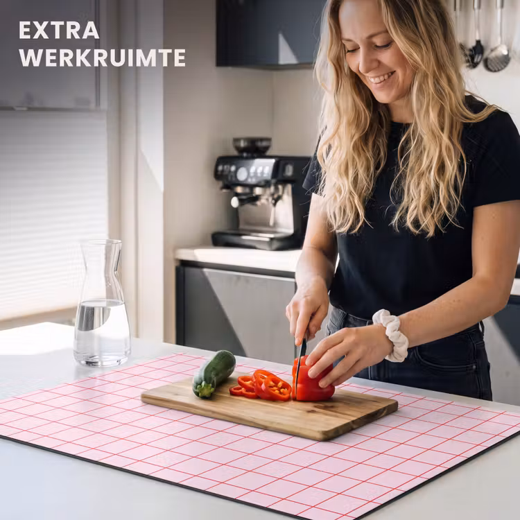 Inductie beschermer - Raster - Patroon - Roze — 4