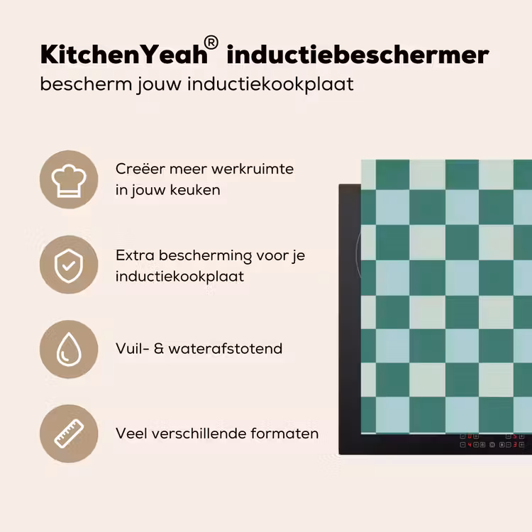 Inductie beschermer - Schaak - Klassiek - Groen — 4