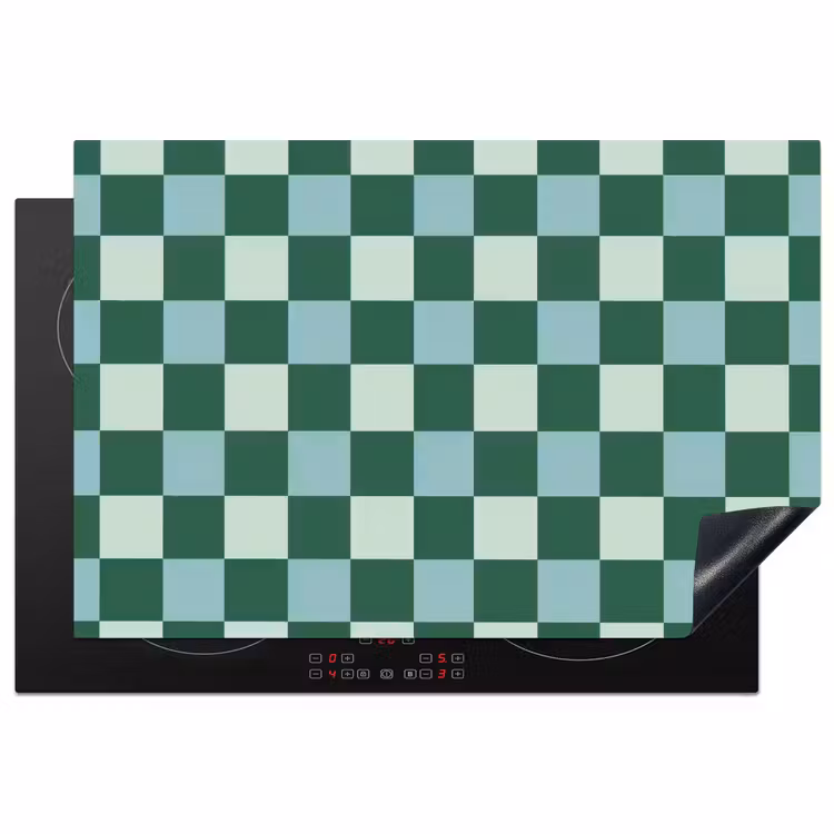 Inductie beschermer - Schaakbord - Klassiek - Groen — 1
